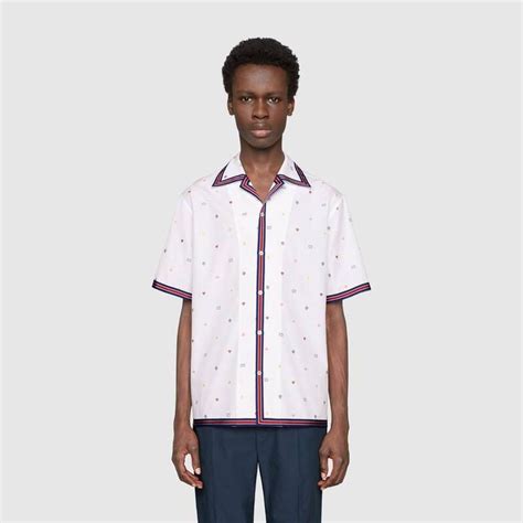 gucci fil coupe shirt|Gucci Symbols Fil Coupé Bowling Shirt .